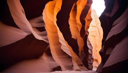 Antelope Canyon's sculpted sandstone walls glow with warm sunlight and shadow