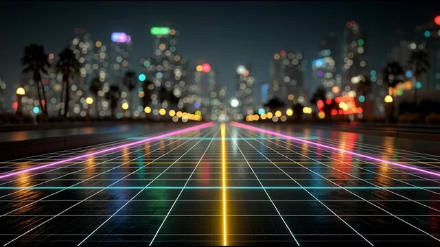 traffic in city at night