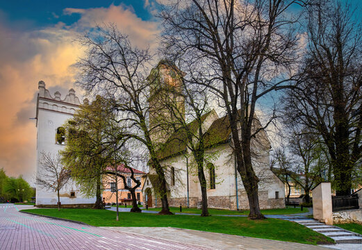 Gothic Church of St Giles (Kostol svateho Egidia) and Renaissance bell tower in the center of Poprad, Slovakia. Popular travel destination