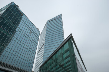 Obraz premium Guomao Beijing Skyscrapers on Cloudy Day