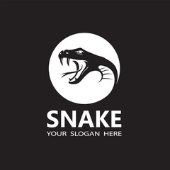 illustration of snake head isolated on black background