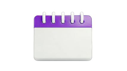 Purple Calendar Icon on White Background