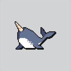 Pixel art illustration Arctic Narwhal. Pixelated Narwhal Animal. Arctic Narwhal Animal Icon pixelated for the pixel art game and icon for website and video game. old school retro. © Collaborapix