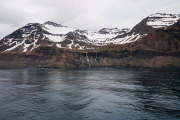 fjord landscape in east iceland near Seydisfjordur