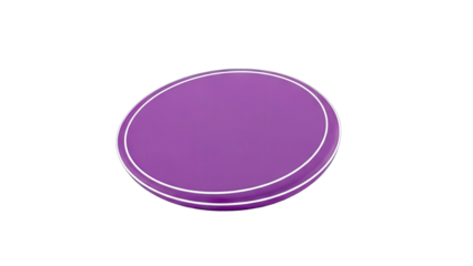 Purple Oval Shape with White Border on White Background