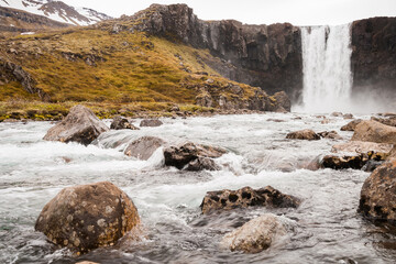 waterfall Gufufoss in east iceland