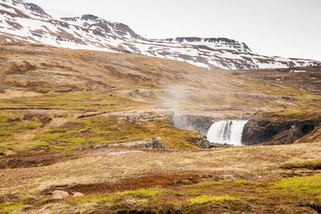 waterfall Gufufoss in east iceland