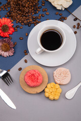 Mooncakes and Coffee - Mid-Autumn Festival Creative Flat Lay