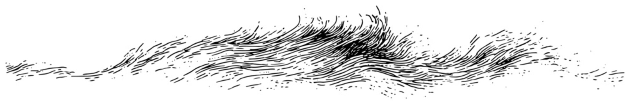 Hand drawn hair fur texture ink strokes