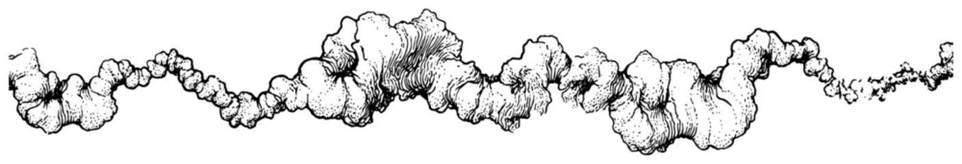 Thick billowing smoke or steam cloud horizontal stream texture