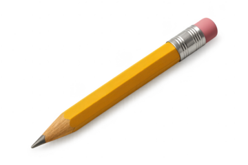 Isolated yellow pencil on transparent background image for your design
