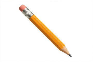 Isolated yellow pencil image with transparent background template here