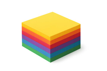 Stack of colorful papers on transparent background for graphic design.