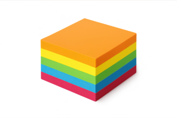 Stack of colorful sticky notes with transparent background illustration