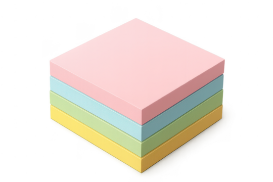 Isometric stack of pastel papers on transparent background artwork. - Powered by Adobe