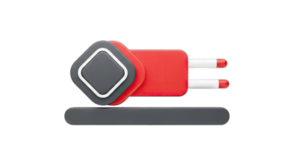 3D Rendered Electric Plug on White Background