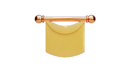 3D Rendered Gold Banner on White Background