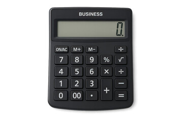 Black Business Calculator with transparent background for accounting.