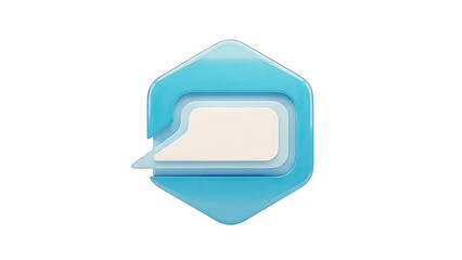 3D Speech Bubble Icon on White Background