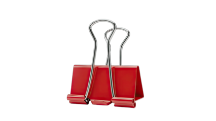 Red Binder Clip Isolated on White Background