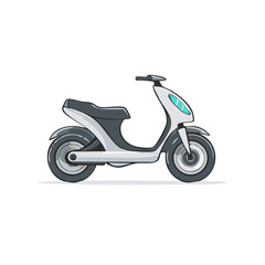Fototapeta premium Modern scooter illustration, electric motor vehicle, transportation design, minimalist cartoon style, transport, environmentally friendly vehicle
