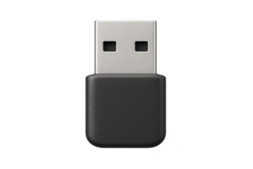 USB drive isolated on transparent background digital data storage.