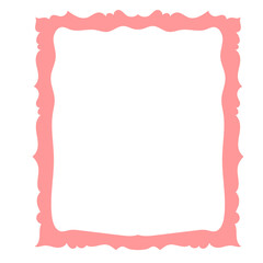 Obraz premium Wavy Funny Doodle Frame. Vintage Curly Hand Drawn Empty Border. Cute Childish Positive Vibrant Frame Retro Canvas. Greeting Card Line Art Border Cartoon Element 