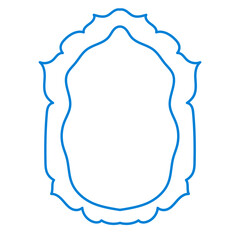 Wavy Funny Doodle Frame. Vintage Curly Hand Drawn Empty Border. Cute Childish Positive Vibrant Frame Retro Canvas. Greeting Card Line Art Border Cartoon Element 	