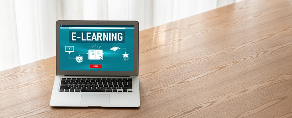 E-learning website with modish sofware for student to study online on the internet network