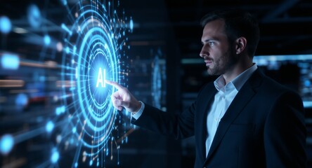 businessman using AI