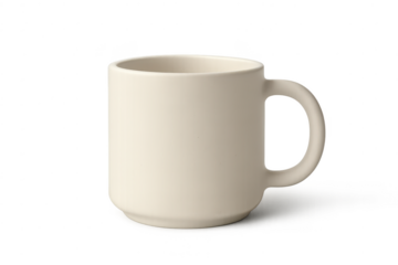 Simple cream-colored mug isolated on transparent background illustration