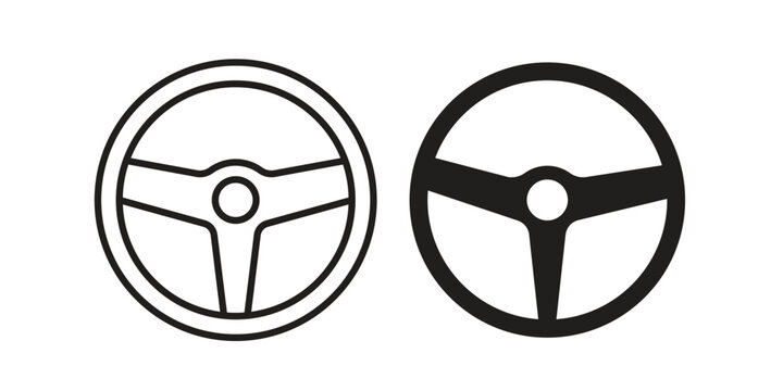 Steering wheel icon for template. Icon vector graphic set