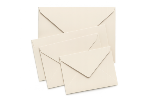 Stack of Beige Envelopes on a transparent background for your project. - Powered by Adobe