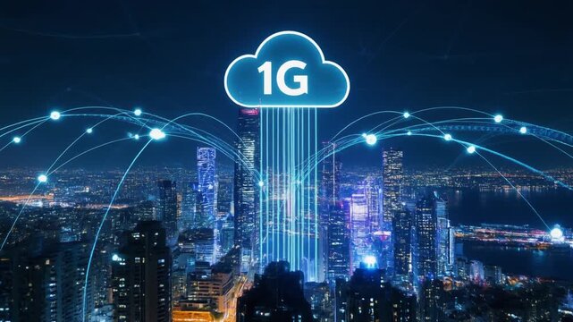 Smart city of cloud computing using artificial intelligence. Futuristic technology internet
