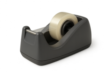 Gray Tape Dispenser with transparent background on a black background