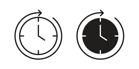 Time forward icon for template. Icon vector graphic set