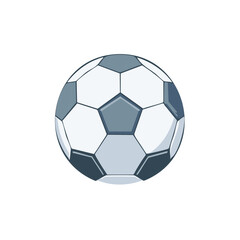 Fototapeta premium Graphic soccer ball illustration with white and gray geometric patches. Great for sport and recreation themes.
