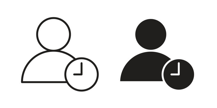 User time icon for template. Icon vector graphic set