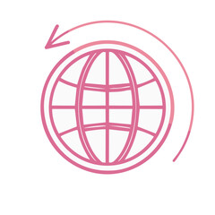 Obraz premium Global Circulation Symbol with an Arrow Illustrating Worldwide Exchange or Delivery