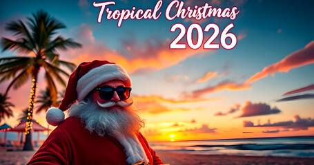 santa claus on the beach