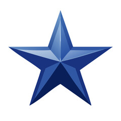 Obraz premium Blue Pointed Star Icon on a White Background, Shiny, Geometric Shape Symbol Graphic
