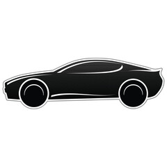 Modern Sports Car Silhouette Icon for Automotive and Speed Design
