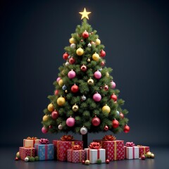 trenecito, arbol de navidad, navida, &aacute;rbol, decoraciones, vacaciones, &aacute;rbol de navidad, celebraciones, abeto, estrella, regalo, languidecer, bailes, de invierno, a&ntilde;o, nuevas, adorno, verde, ciclos