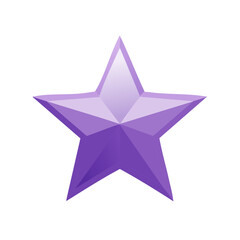 Obraz premium 3D Purple Star Object, Symbol, Sign, or Icon, Realistic Vector Element, Glossy, Abstract Graphic Resource