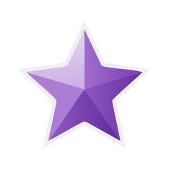 Obraz premium Single Purple Star: Geometric Shape, Gradient Shading, Five Points, Decorative Element
