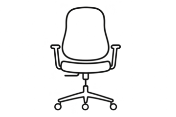 Illustration of office chair with a transparent background outline view