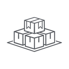 Fototapeta premium Stacked Cardboard Boxes Outline Icon Depicting Shipping Logistics and Delivery Service