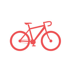 Fototapeta premium Stylized Red Bicycle Icon Silhouette Illustration for Transportation and Recreation Use