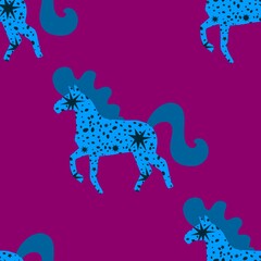 Christmas animals seamless horse pattern for wrapping paper and fabrics and party and kids print
