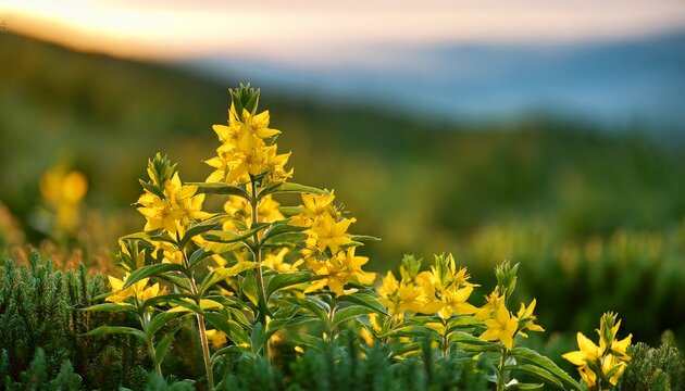delicate arctic starflower lysimachia europaea blooming in the serene greenery of a northern landscape during a soft morning light